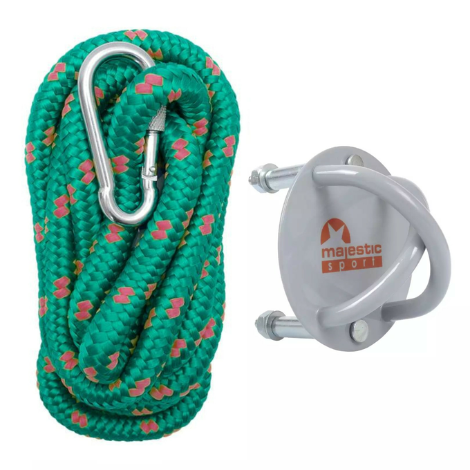 Zestaw do mocowania hamaku huśtawki kokonu linka+karabińczyk Majestic Sport