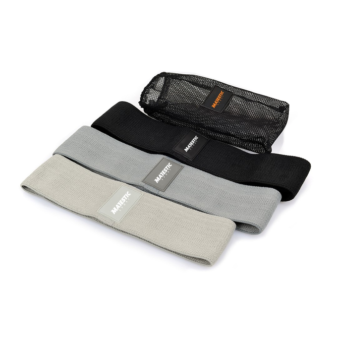 Zestaw gum do ćwiczeń Majestic Sport HIP BAND black &amp; grey (3 szt)