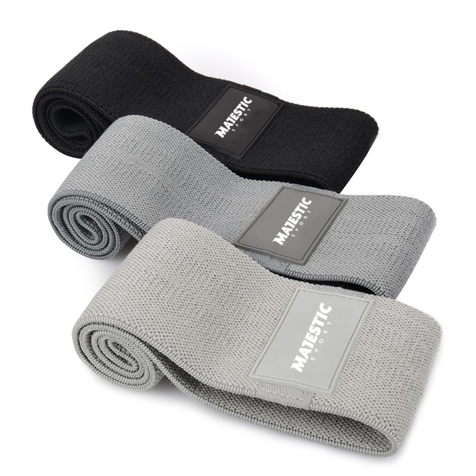 Zestaw gum do ćwiczeń Majestic Sport HIP BAND black &amp; grey (3 szt)