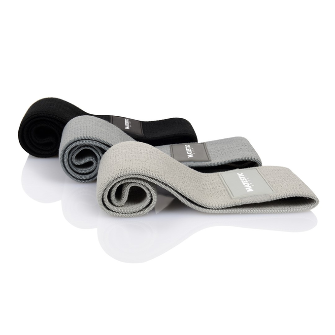 Zestaw gum do ćwiczeń Majestic Sport HIP BAND black &amp; grey (3 szt)