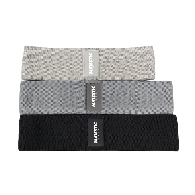 Zestaw gum do ćwiczeń Majestic Sport HIP BAND black &amp; grey (3 szt)