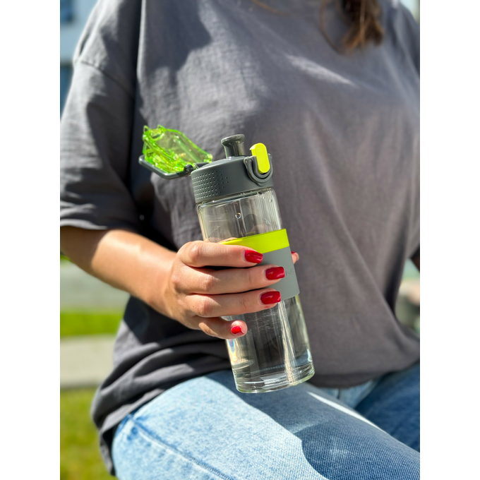 Butelka szklana na wodę Casno Cross 500 ml zielona