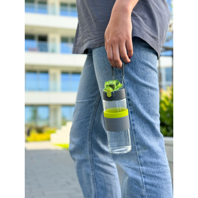 Butelka szklana na wodę Casno Cross 500 ml zielona