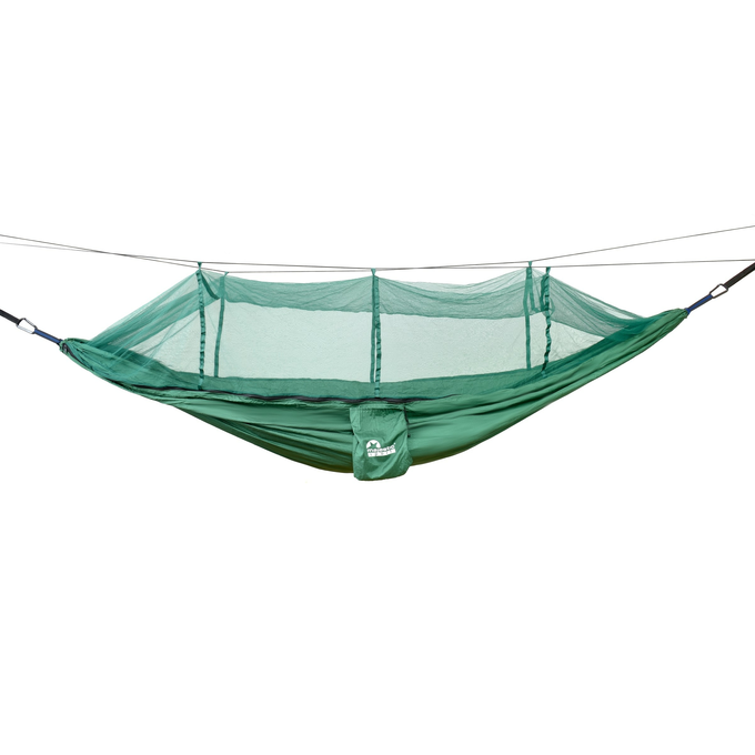 Hamak turystyczny z moskitierą Majestic Sport NOX 260x140 cm ciemnozielono-jasnozielony