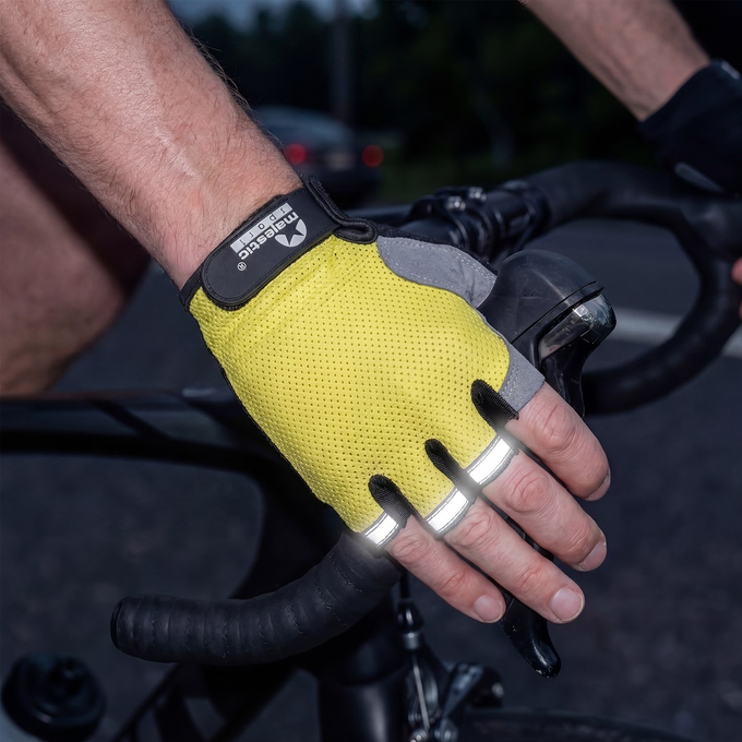 Rękawiczki rowerowe RAPID Majestic Sport limonkowo-czarne