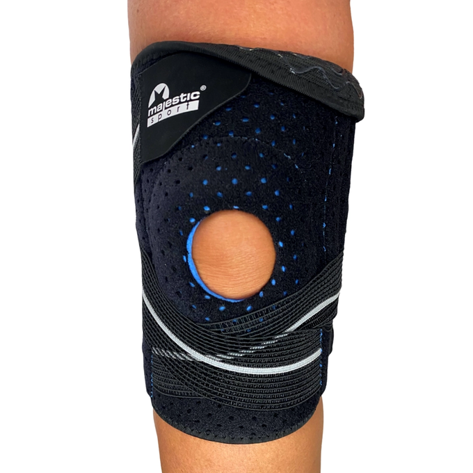 Stabilizator na kolano Majestic Sport czarno-szary