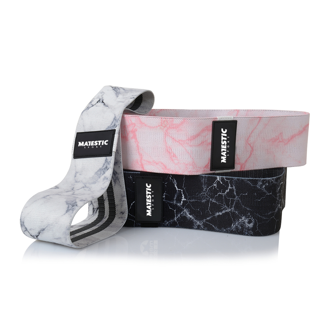 Zestaw gum do ćwiczeń Majestic Sport HIP BAND marble (3 szt.)