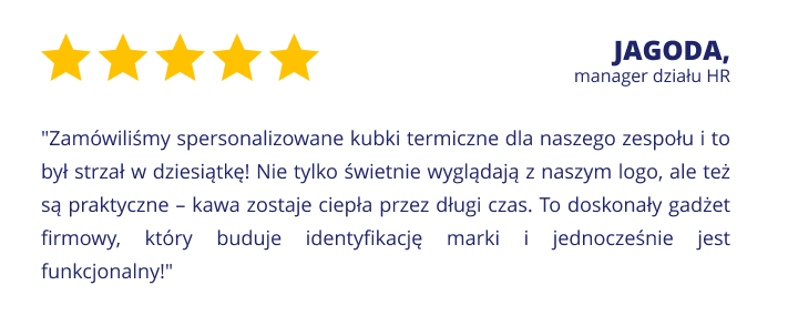 Opinia klienta o kubkach z nadrukiem Majestic Sport